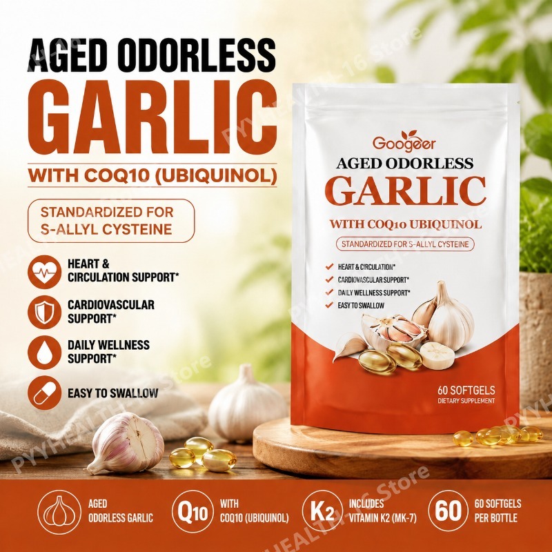 Coq10 Ubiquinol Softgel - Gélules d'ail mûr et inodore avec